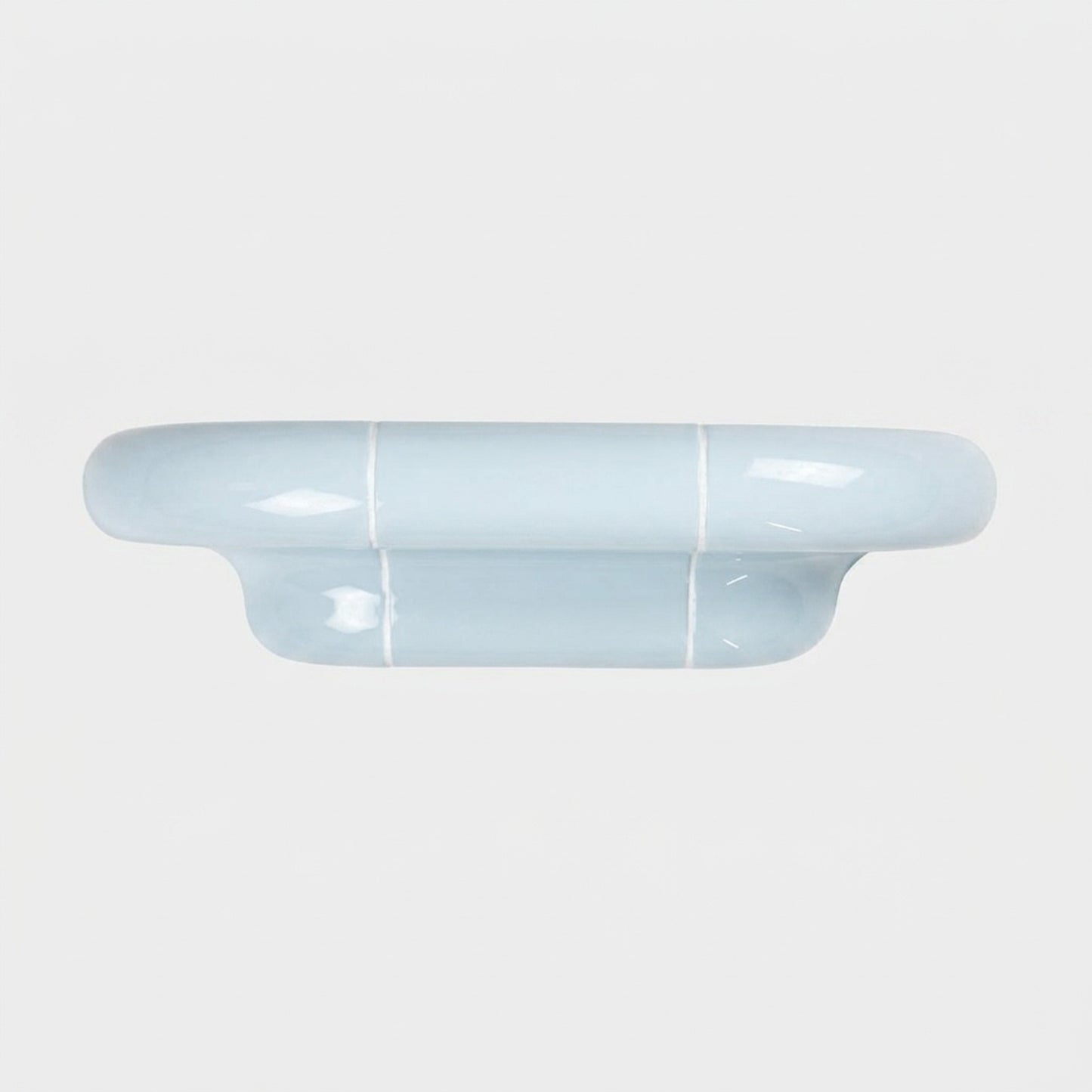 Orbi S floating shelf in glossy Ice Blue with a handcrafted modular construction.
