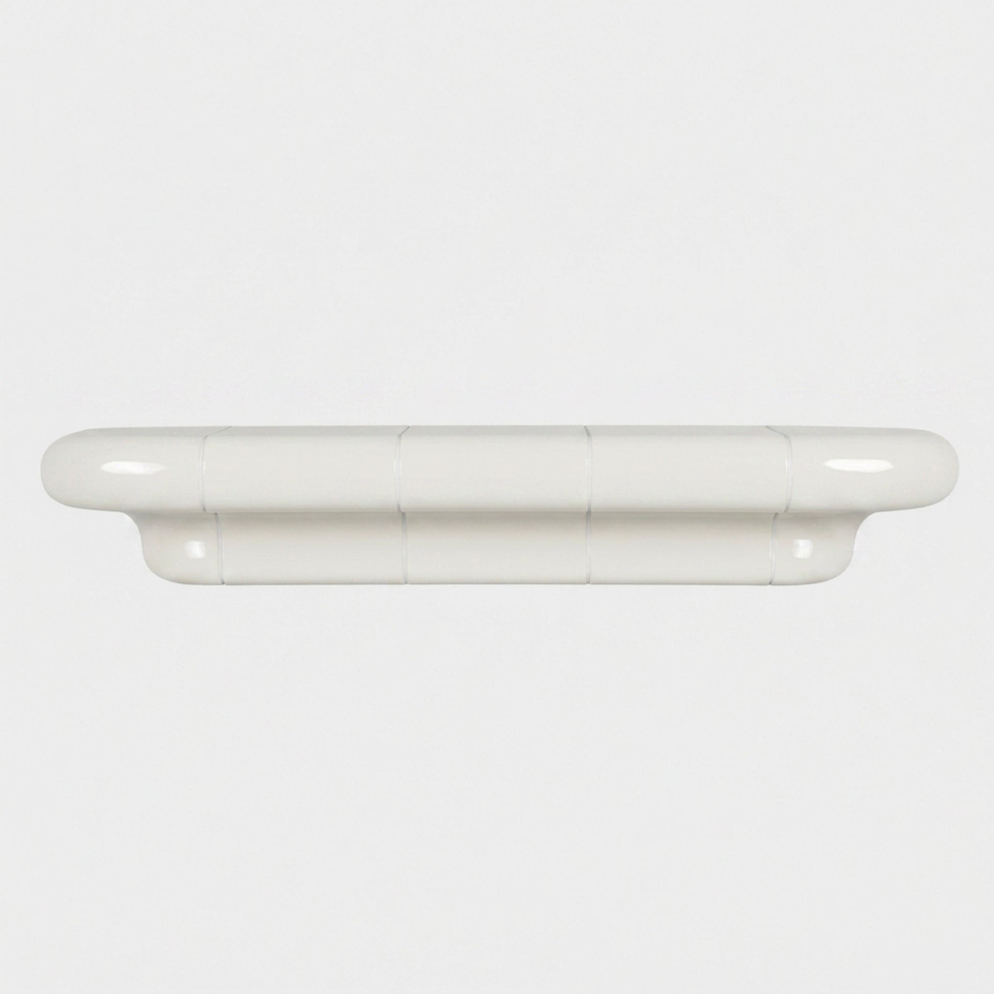Orbi floating shelf XL in glossy Off-White finish, handcrafted designer wall shelf.