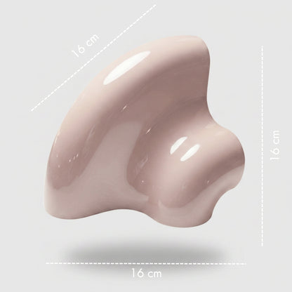 Orbi Corner Module in glossy Blush Pink, sculptural modular shelf component measuring 16 × 16 × 16 cm.