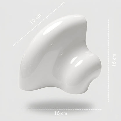 Orbi Corner Module in glossy Off-White, handcrafted modular shelf component measuring 16 × 16 × 16 cm.