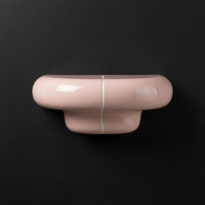 Orbi Shelf Blush Pink on Black wall